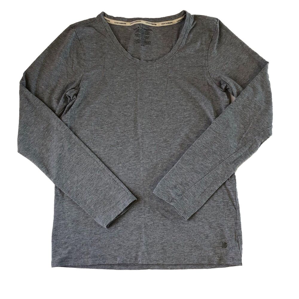 Lucky Brand Women's Heather Gray Long Sleeve Tee Size Small